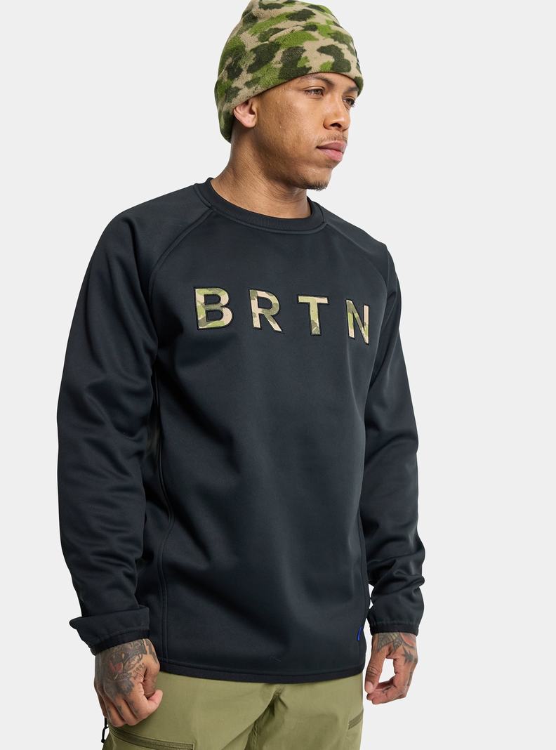 Burton Crown Weatherproof Pullover Crew Mikina Panske Čierne | 12745-REHD