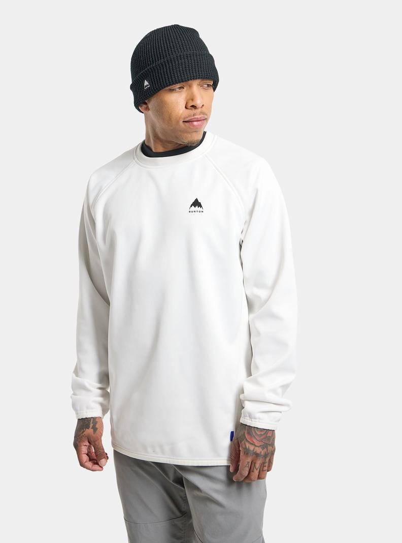 Burton Crown Weatherproof Pullover Crew Mikina Panske Biele | 56841-EULQ