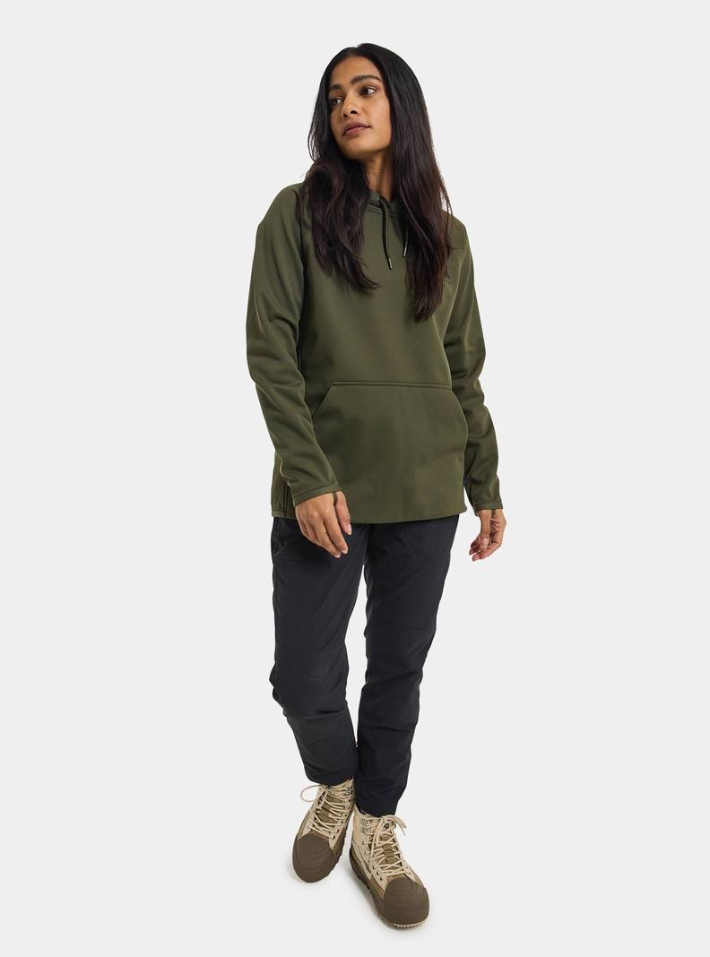 Burton Crown Weatherproof Pullover Fleece Mikina Damske Tmavo Zelene | 16532-UPCA
