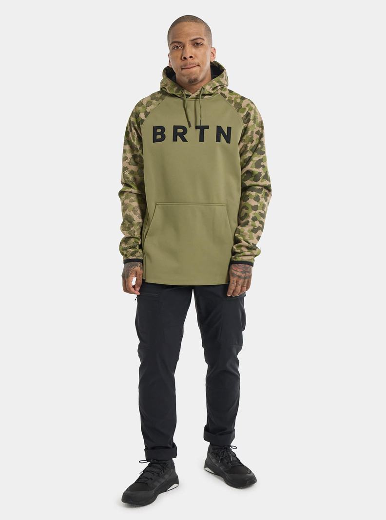 Burton Crown Weatherproof Pullover Fleece Mikina Panske Olivovo Zelená | 42359-MHWE