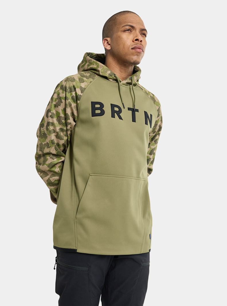 Burton Crown Weatherproof Pullover Fleece Mikina Panske Olivovo Zelená | 42359-MHWE