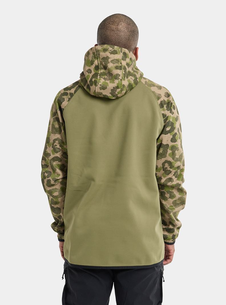 Burton Crown Weatherproof Pullover Fleece Mikina Panske Olivovo Zelená | 42359-MHWE