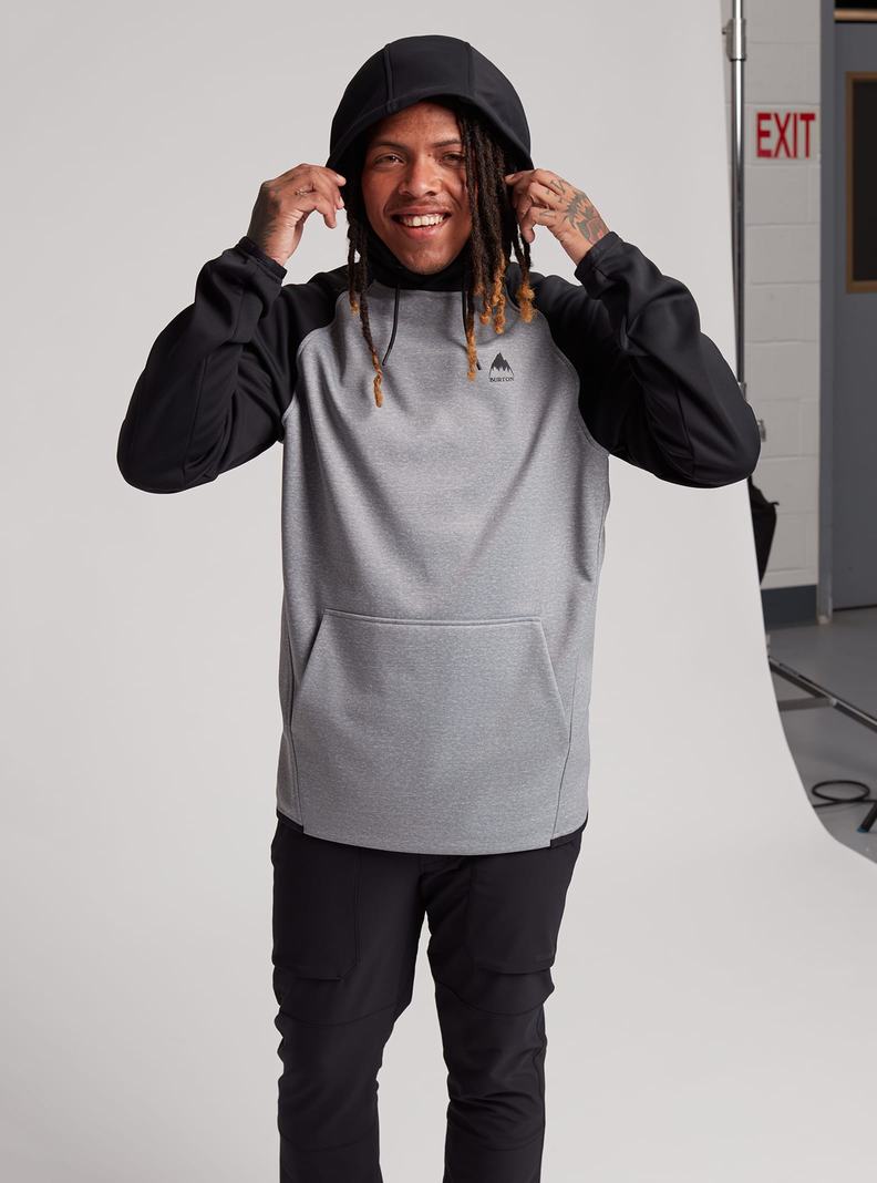 Burton Crown Weatherproof Pullover Fleece Mikina Panske Siva Čierne | 57069-PJRG