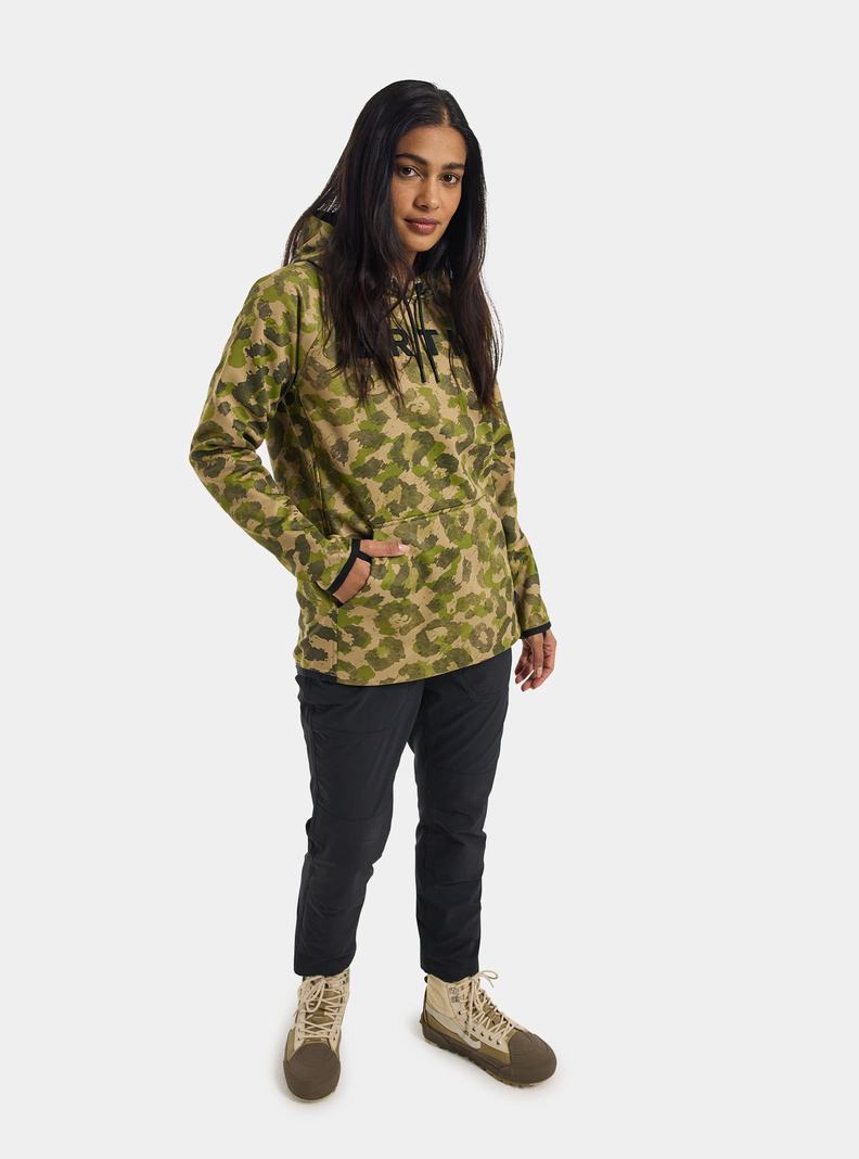 Burton Crown Weatherproof Pullover Fleece Mikina Damske Hnedožltý Zelene | 87453-BHKW