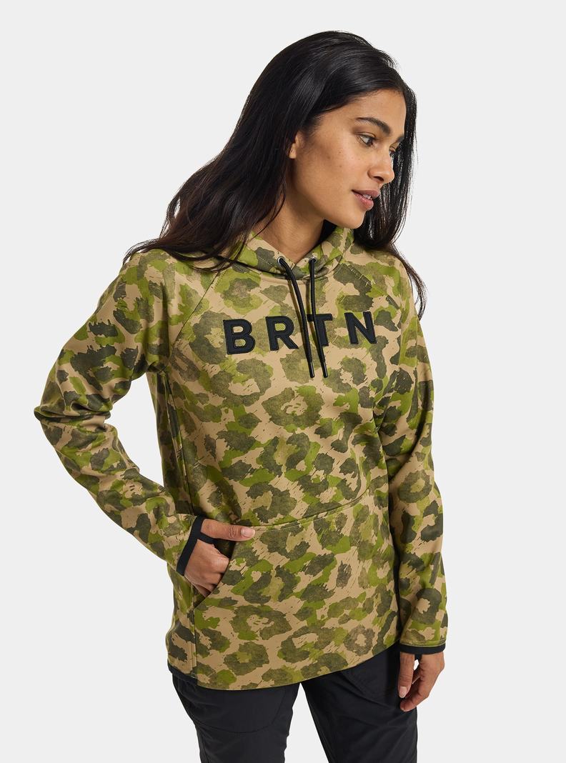 Burton Crown Weatherproof Pullover Fleece Mikina Damske Hnedožltý Zelene | 87453-BHKW