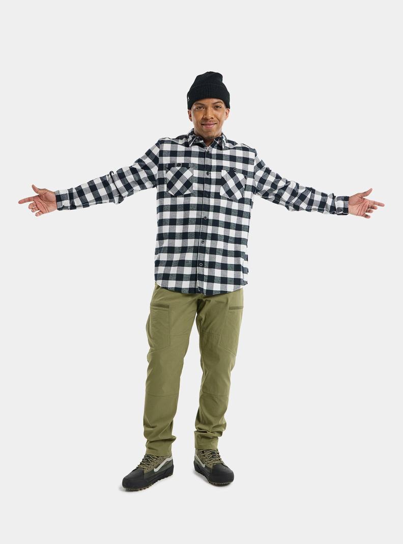 Burton Favorite Long Sleeve Flannel Košele Panske Biele | 19087-MQJN
