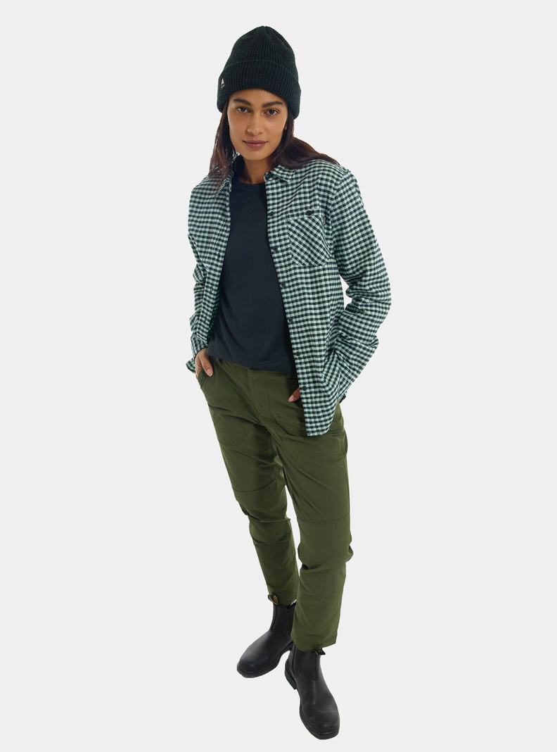 Burton Favorite Long Sleeve Flannel Košele Damske Zelene | 21589-OVYQ