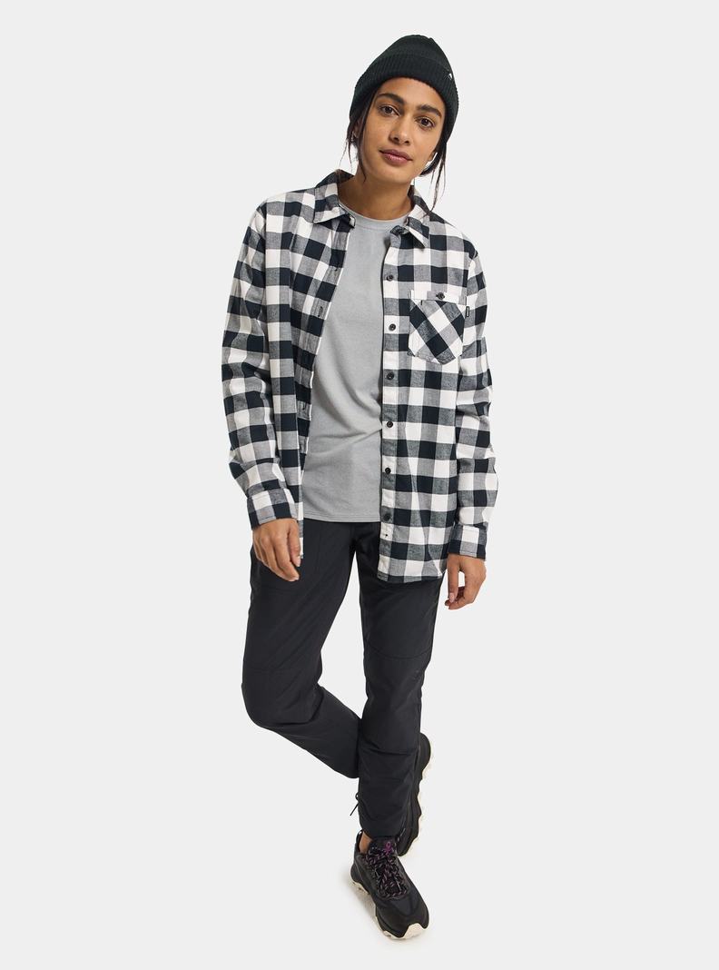 Burton Favorite Long Sleeve Flannel Košele Damske Biele | 72358-ETHQ