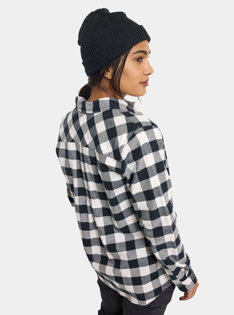 Burton Favorite Long Sleeve Flannel Košele Damske Biele | 72358-ETHQ