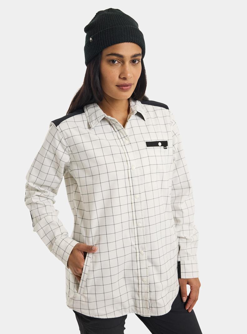 Burton Favorite Performance Long Sleeve Flannel Košele Damske Biele | 67412-PHKY