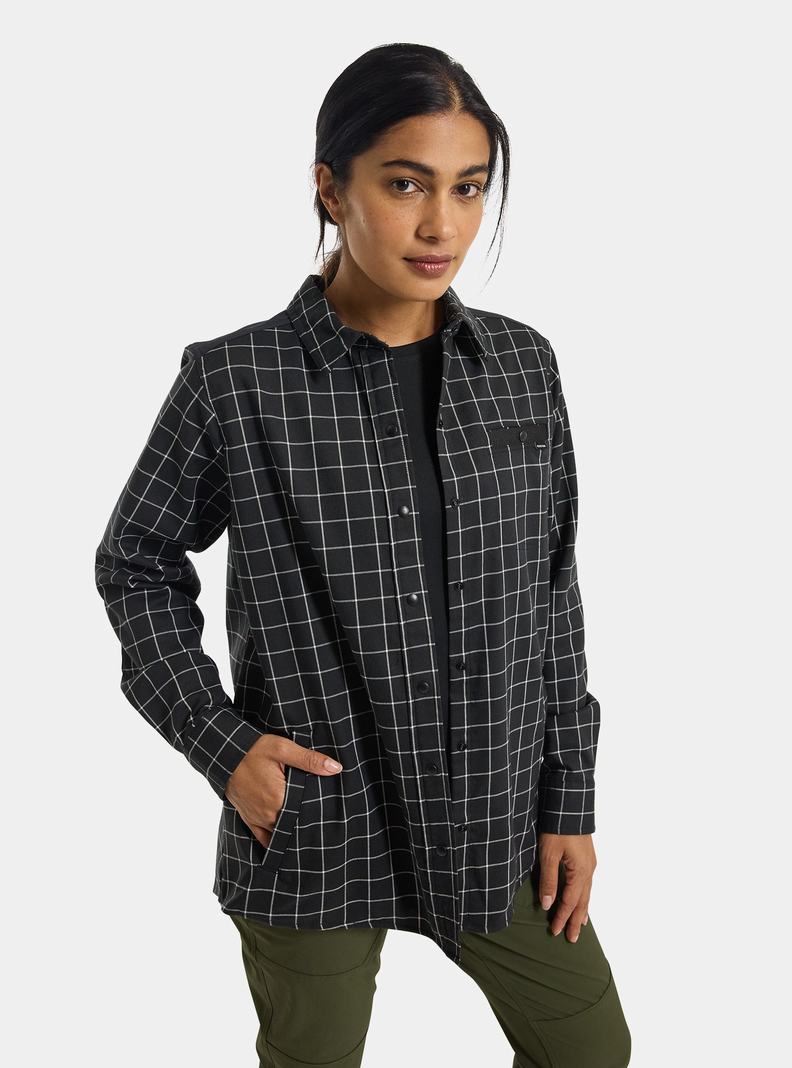 Burton Favorite Performance Long Sleeve Flannel Košele Damske Čierne | 70469-PNSX