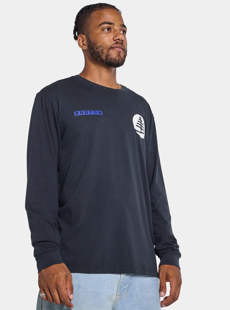 Burton Forager Long Sleeve Tričko Panske Čierne | 19253-HUYV