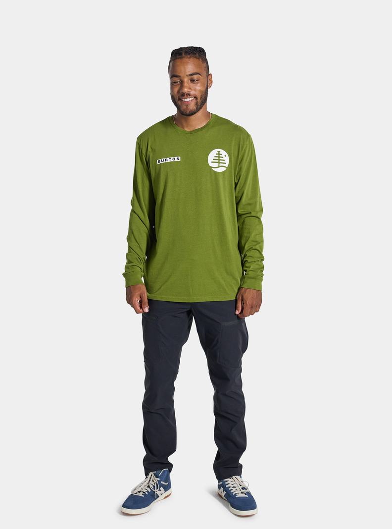 Burton Forager Long Sleeve Tričko Panske Zelene | 62178-GMOY