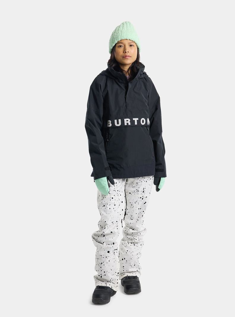 Burton Frostner 2L Anorak Zimní Bunda Damske Čierne Biele | 28614-QRZC