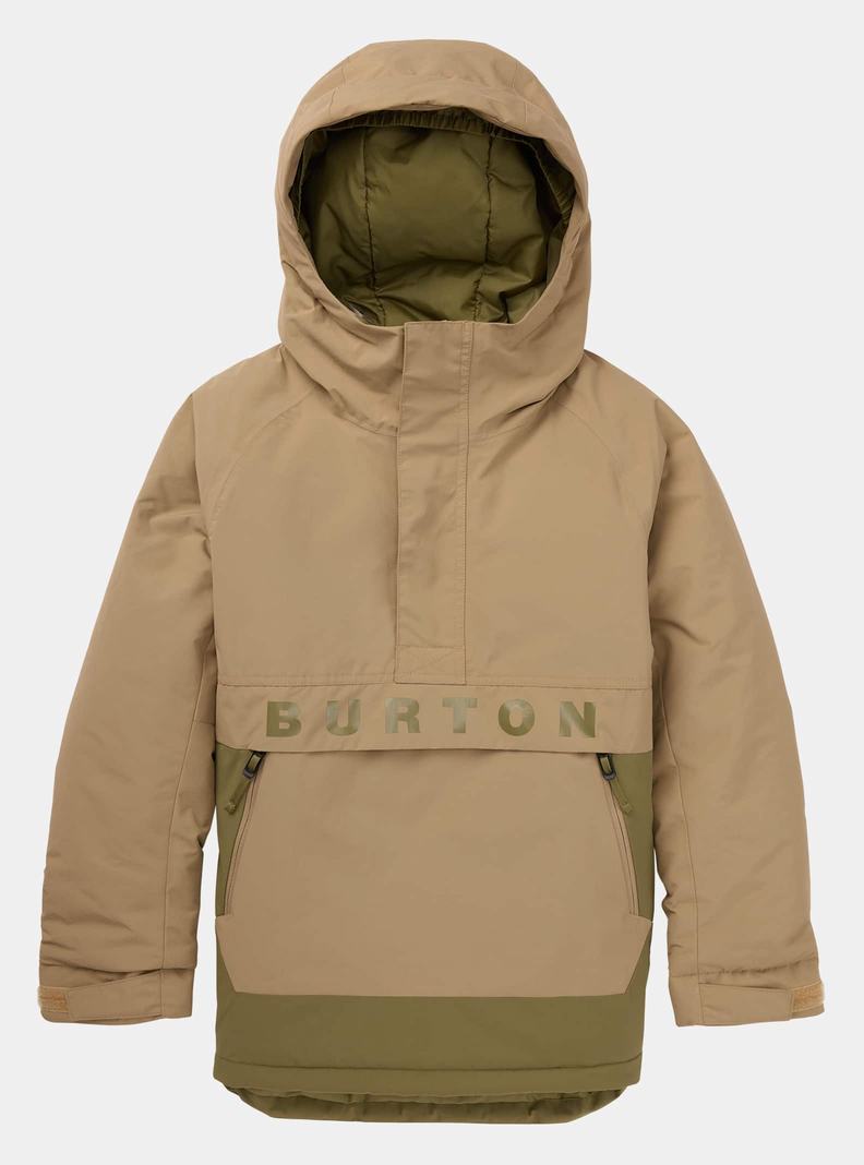 Burton Frostner 2L Anorak Zimní Bunda Detske Hnedožltý Olivovo Zelená | 61723-MAHO