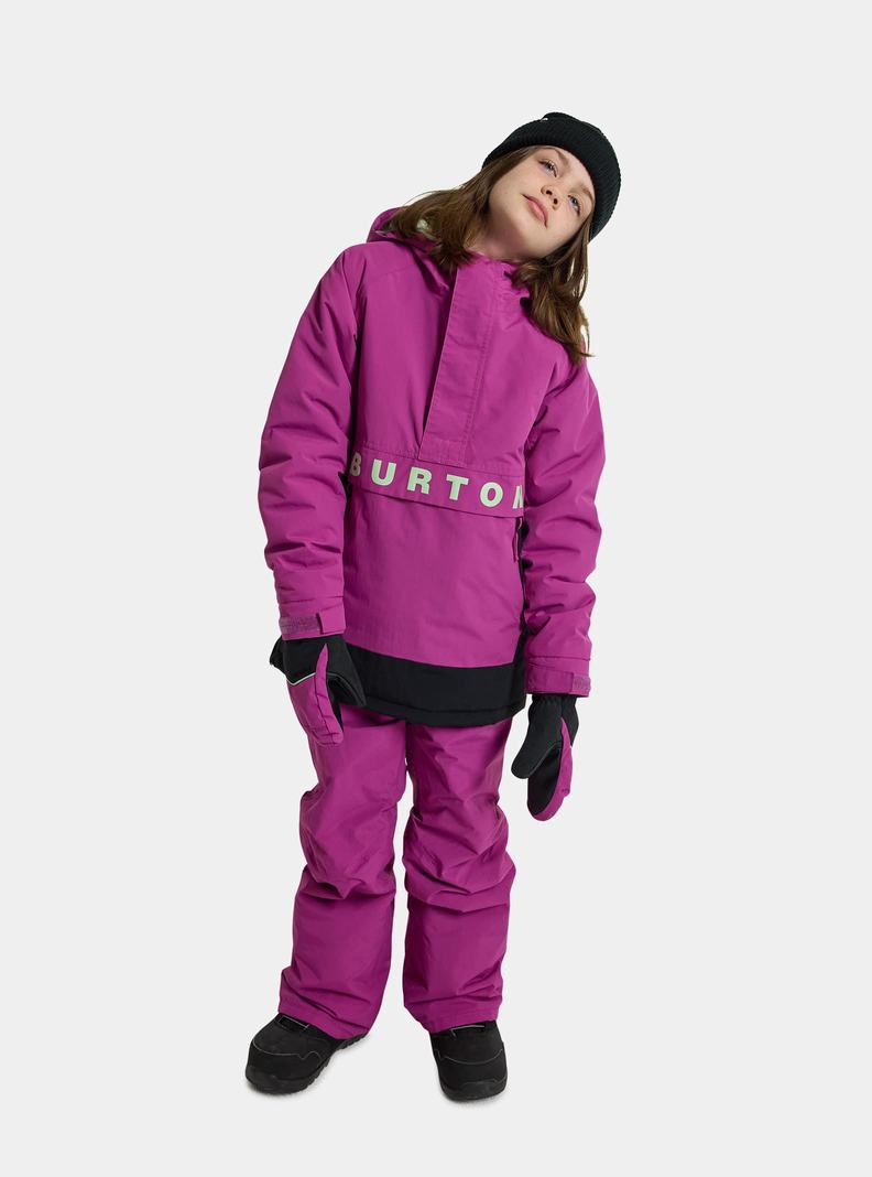 Burton Frostner 2L Anorak Zimní Bunda Detske Nachový Čierne | 95148-ZLGN