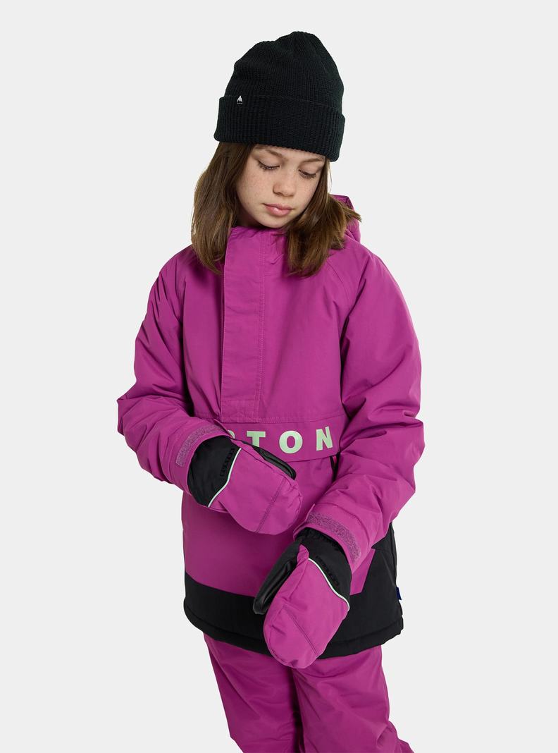 Burton Frostner 2L Anorak Zimní Bunda Detske Nachový Čierne | 95148-ZLGN