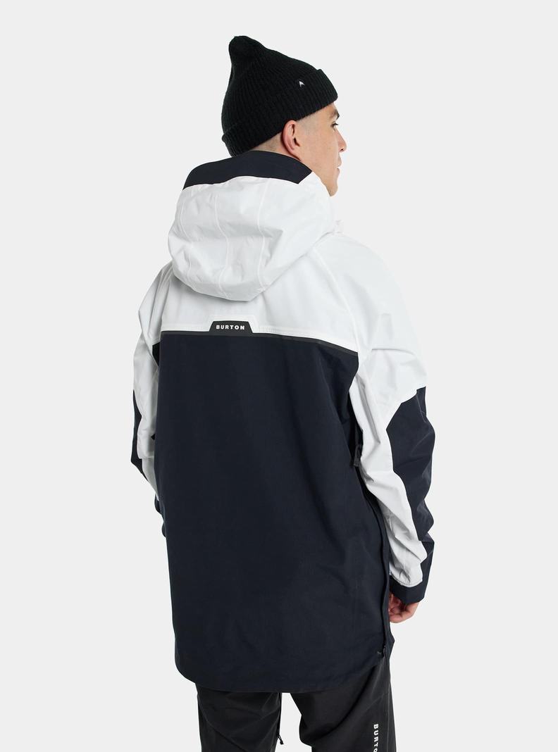 Burton Frostner 2L Anorak Zimní Bunda Panske Biele Čierne | 16708-WQTV