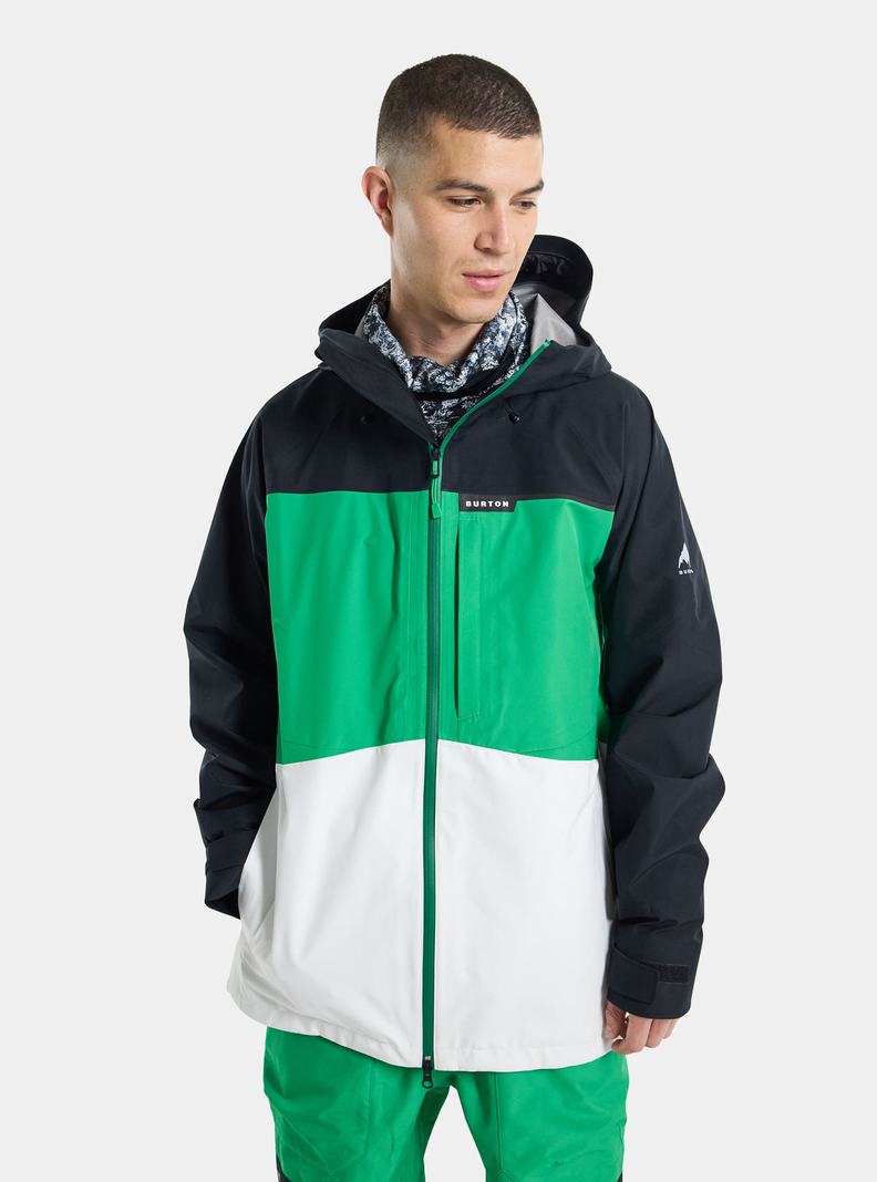 Burton GORE-TEX 3L Treeline Zimní Bunda Panske Čierne Zelene Biele | 95640-JTSD