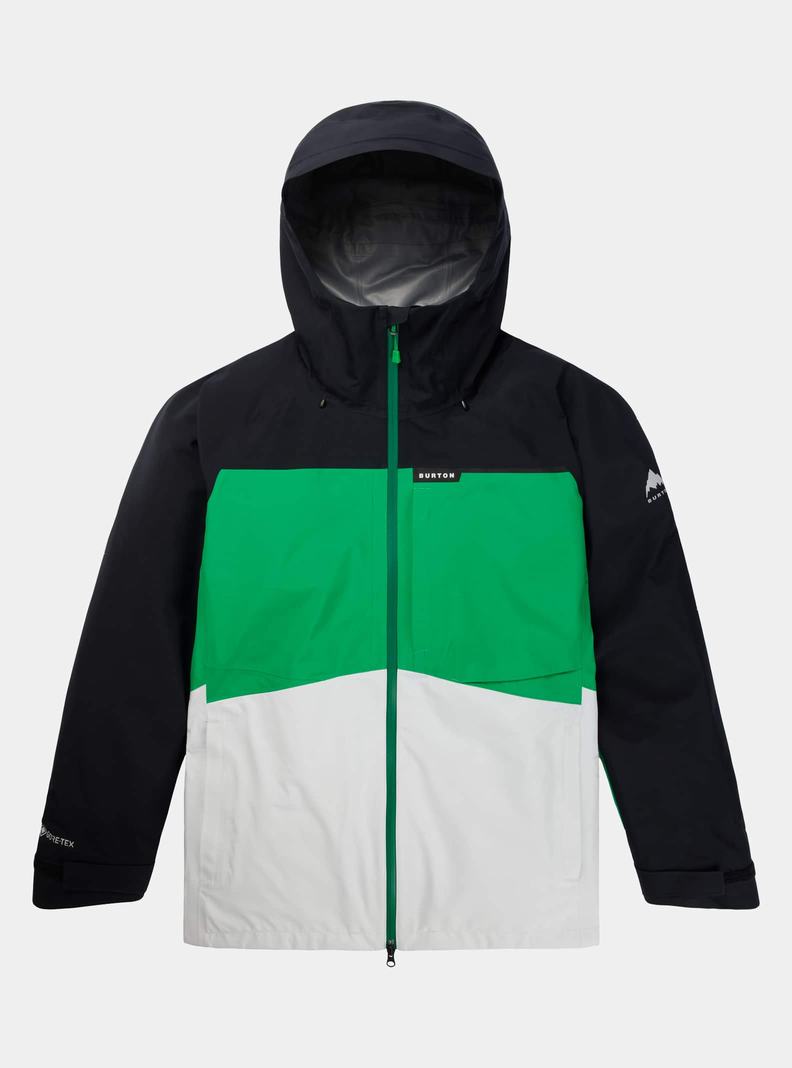 Burton GORE-TEX 3L Treeline Zimní Bunda Panske Čierne Zelene Biele | 95640-JTSD