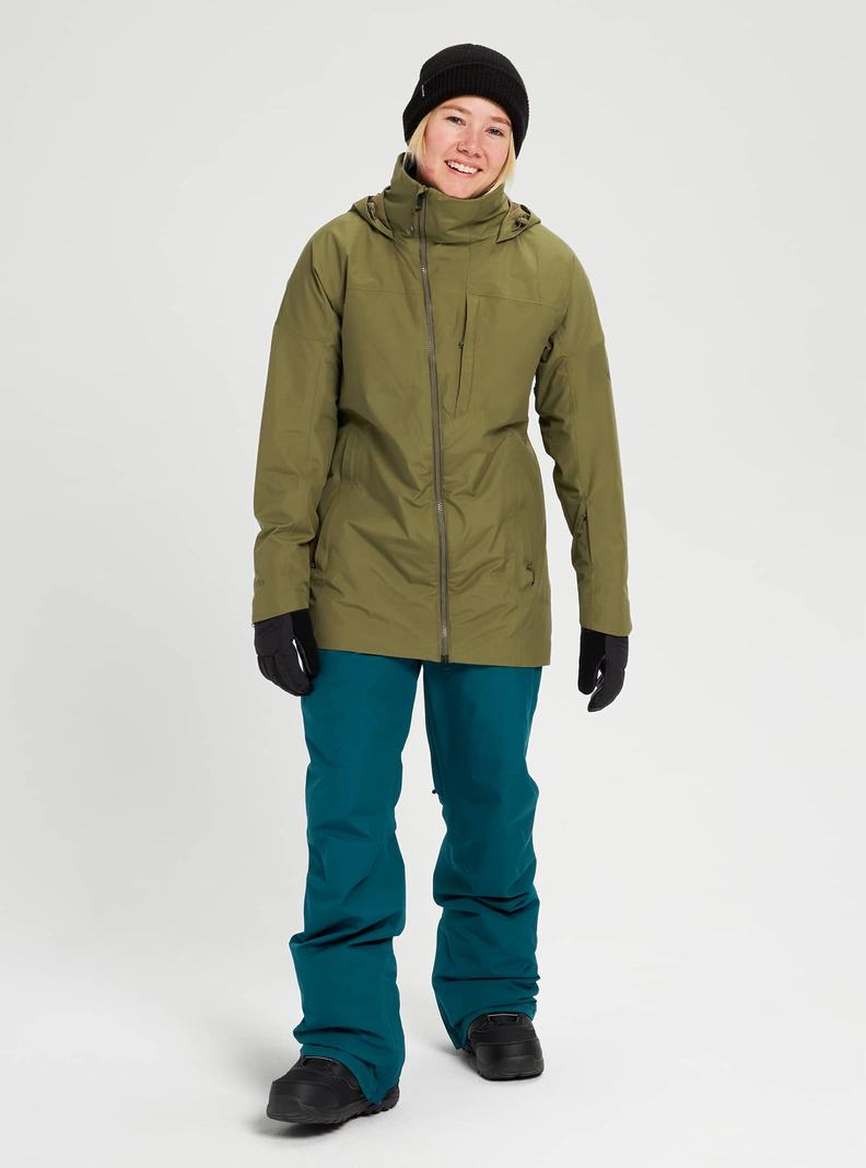 Burton GORE-TEX Pillowline Zimní Bunda Damske Olivovo Zelená | 59271-OLTX