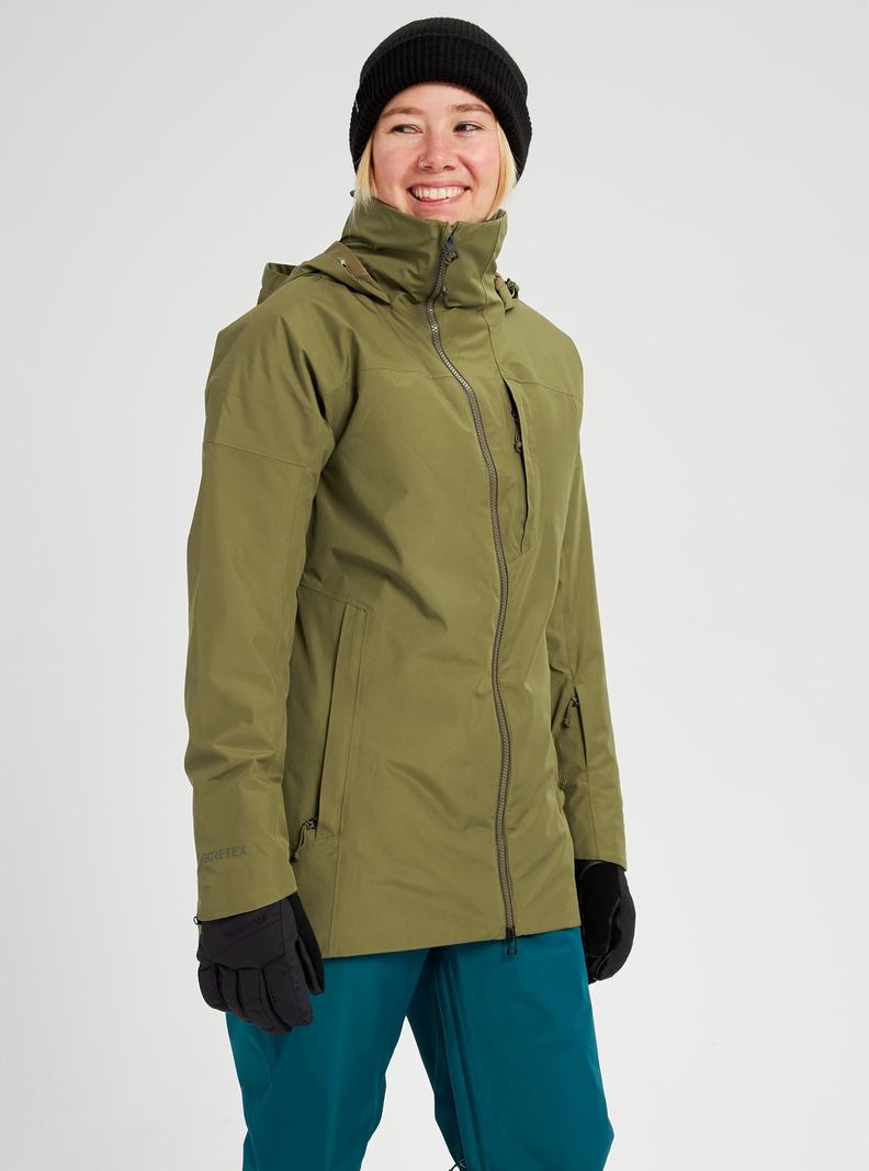 Burton GORE-TEX Pillowline Zimní Bunda Damske Olivovo Zelená | 59271-OLTX