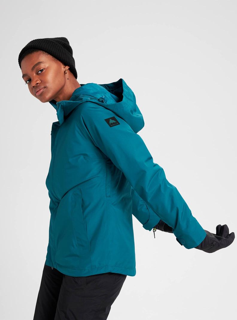 Burton GORE‑TEX Powline Zimní Bunda Damske Modre | 91027-JIFS