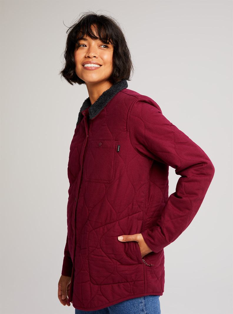 Burton Grace Insulated Flannel Košele Damske Bordove | 98134-JBNH
