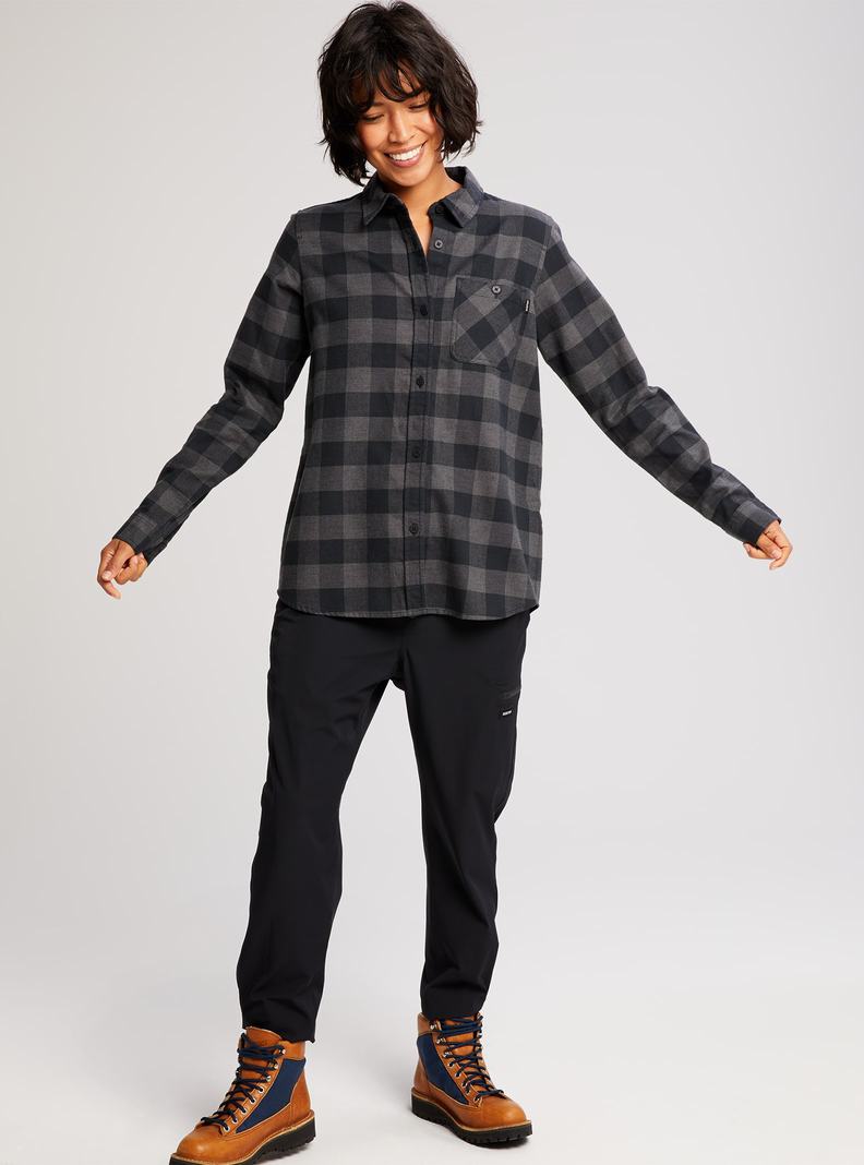 Burton Grace Long Sleeve Flannel Košele Damske Čierne | 21854-HIYK