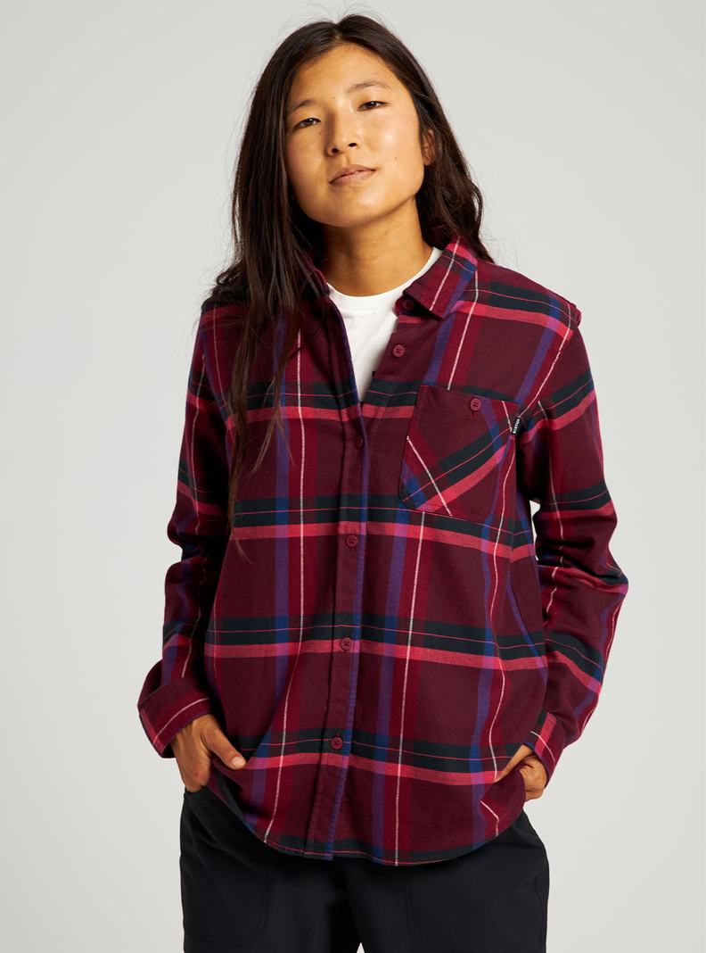 Burton Grace Long Sleeve Flannel Košele Damske Tmavo Červené | 37492-PIKV