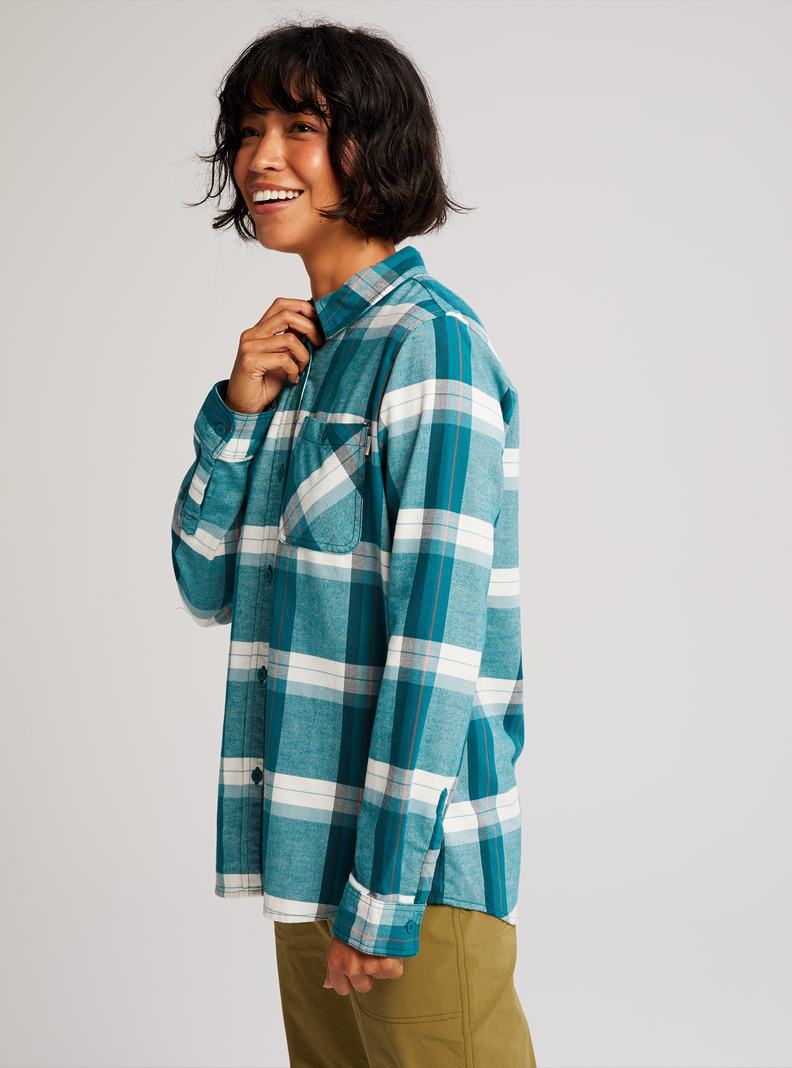 Burton Grace Long Sleeve Flannel Košele Damske Modre | 68573-NHVG