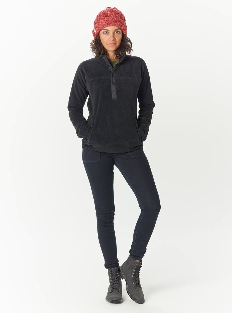 Burton Hearth Fleece Pullover Mikina Damske Čierne | 01942-CUZD