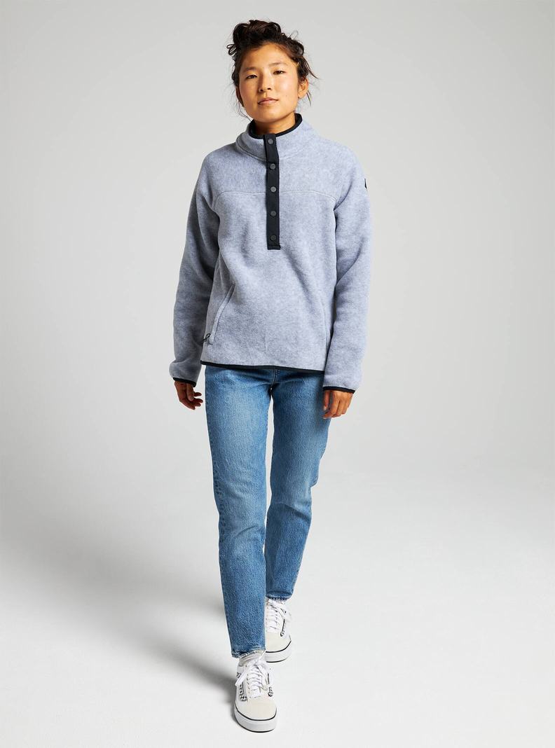 Burton Hearth Fleece Pullover Mikina Damske Siva | 74806-DJLY