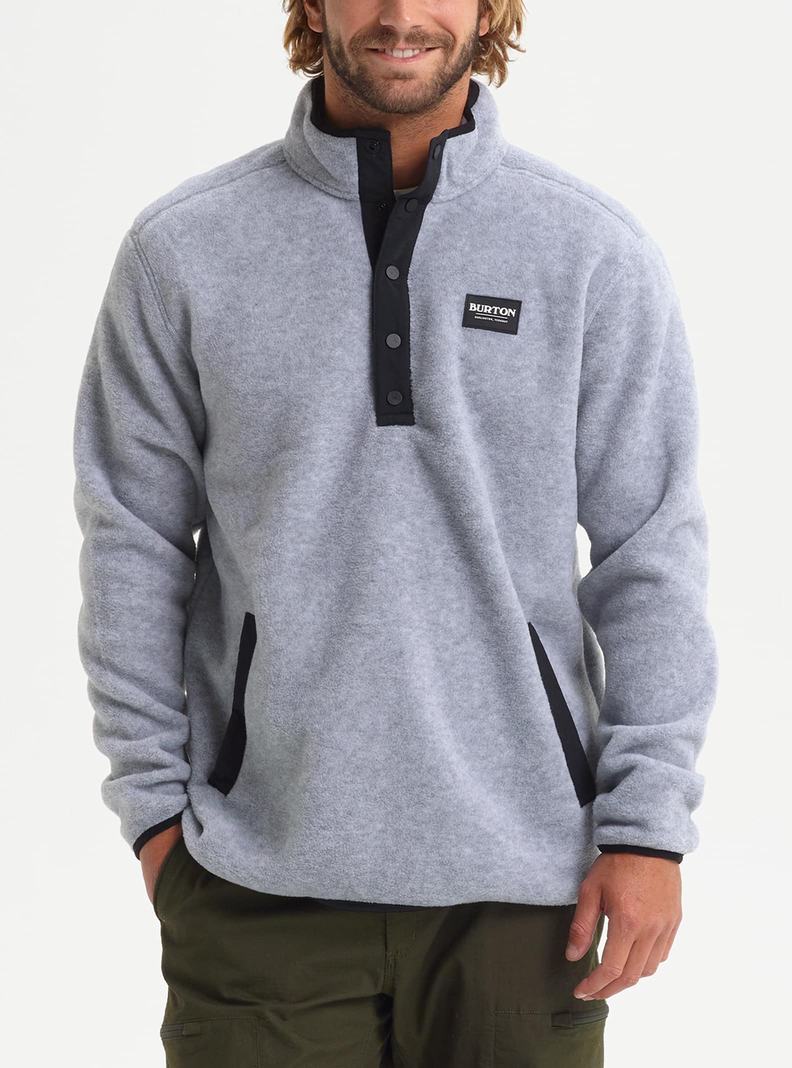 Burton Hearth Fleece Pullover Mikina Panske Siva | 95384-OIQC