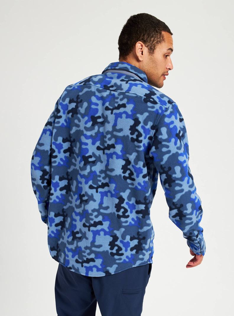 Burton Hearth Fleece Shirt Košele Panske Modre Maskacove | 06784-QEXR