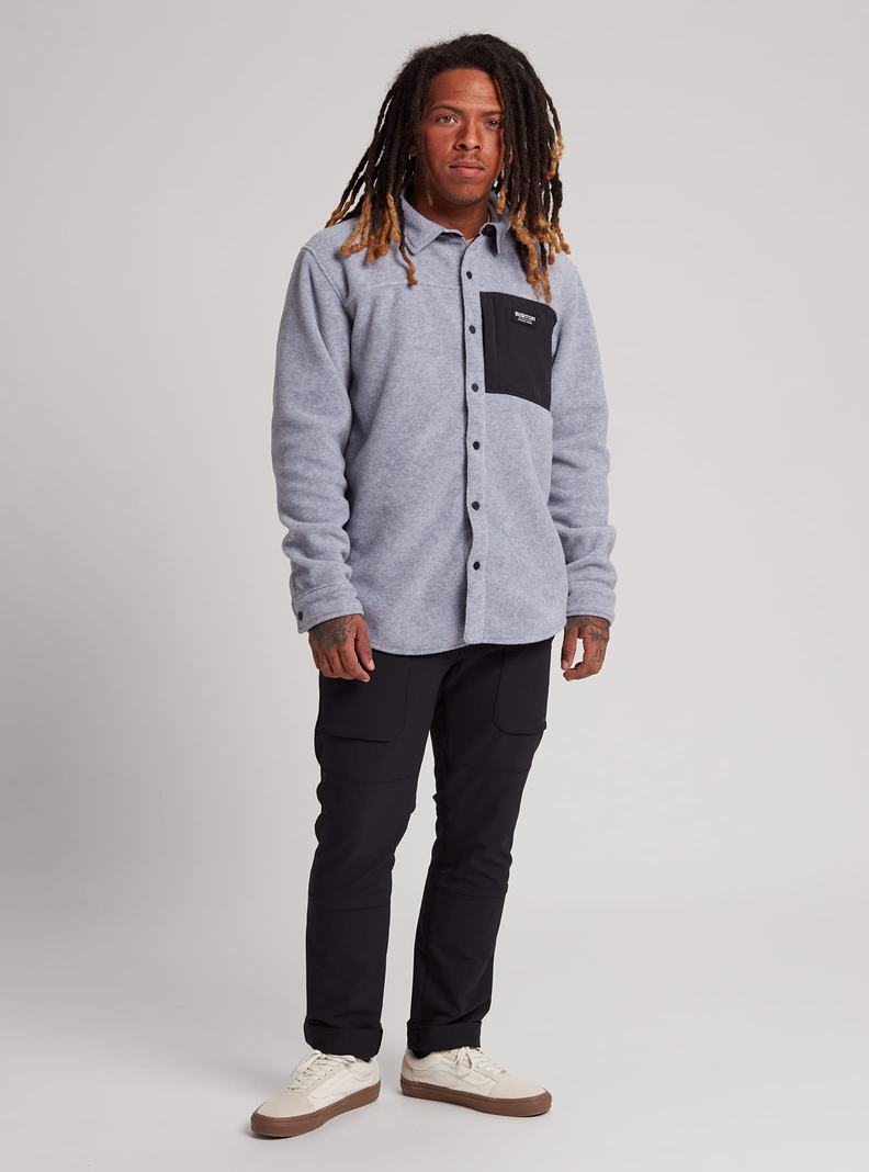 Burton Hearth Fleece Shirt Košele Panske Siva | 45628-GDRQ