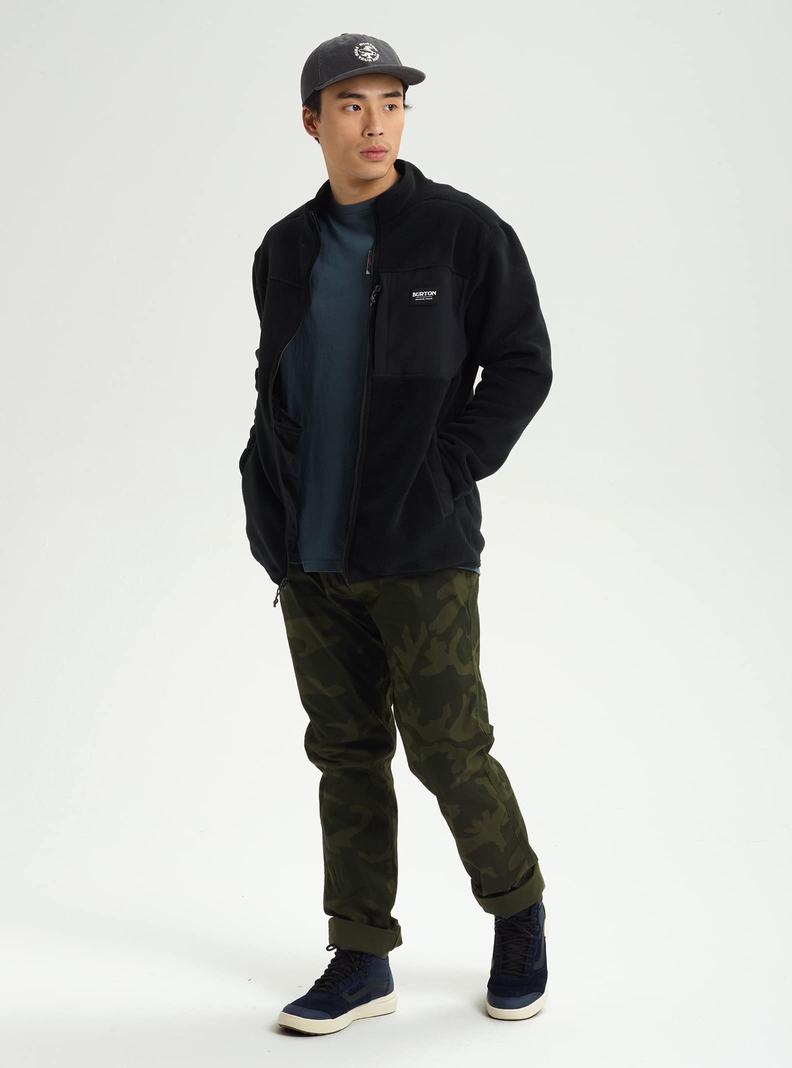 Burton Hearth Full-Zip Fleece Mikina Panske Čierne | 17305-OZSE