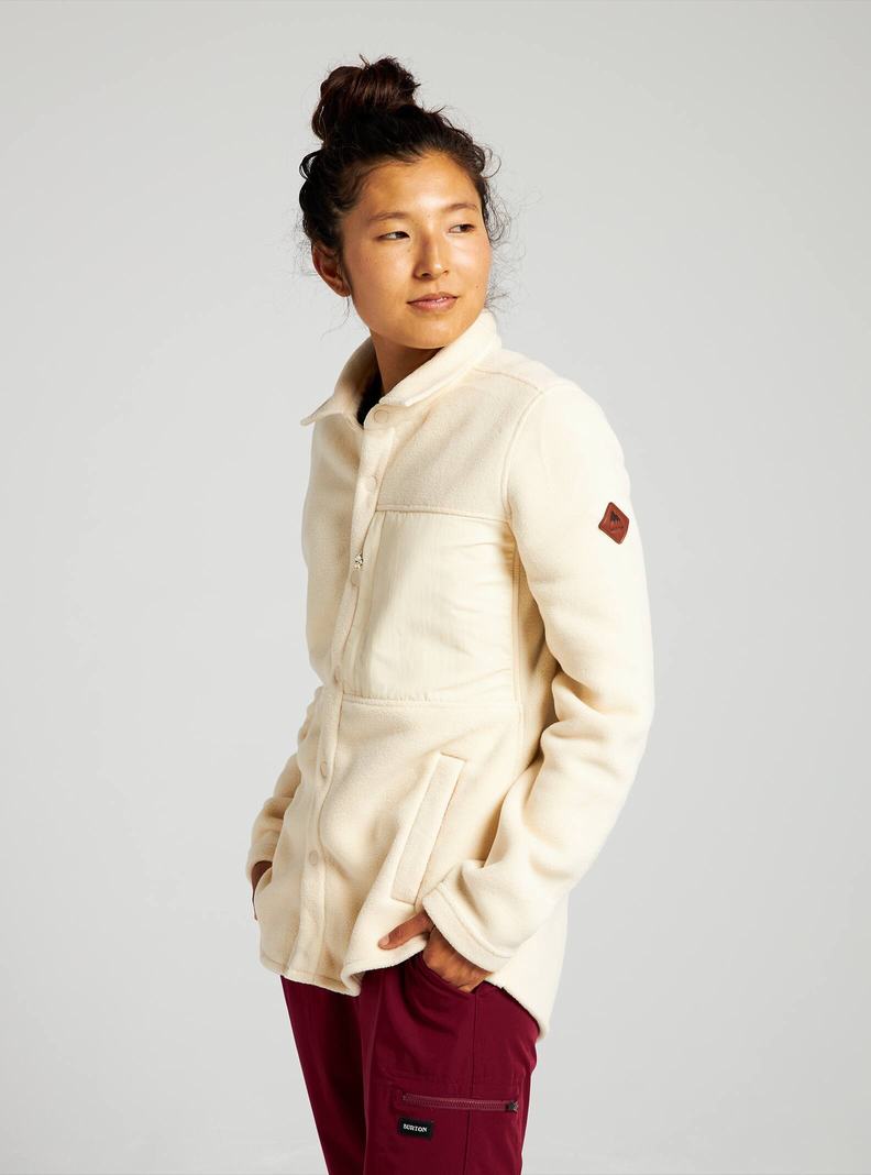 Burton Hearth Snap Up Fleece Košele Damske Béžové | 02597-AWCF