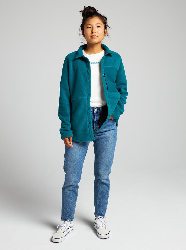 Burton Hearth Snap Up Fleece Košele Damske Modre | 14739-DTZI