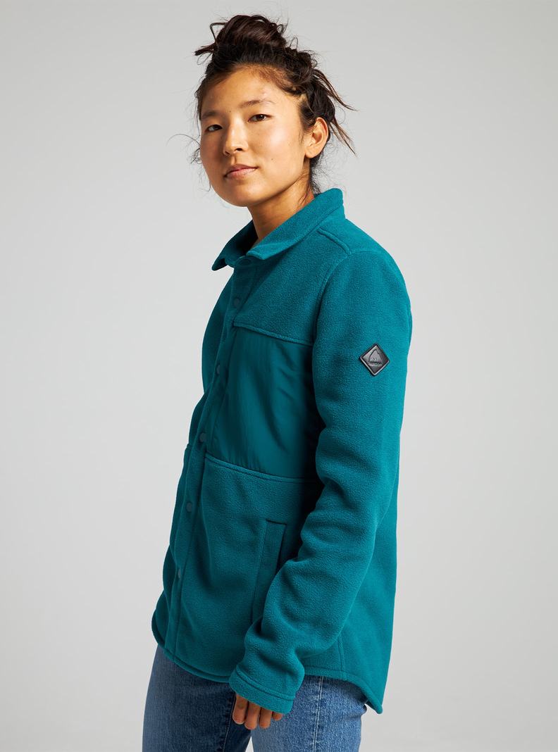 Burton Hearth Snap Up Fleece Košele Damske Modre | 14739-DTZI