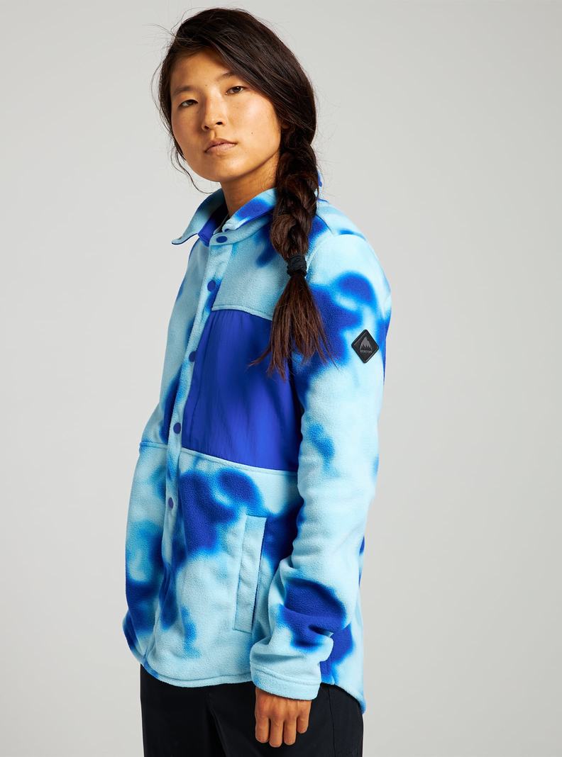 Burton Hearth Snap Up Fleece Košele Damske Modre | 86024-BHAN