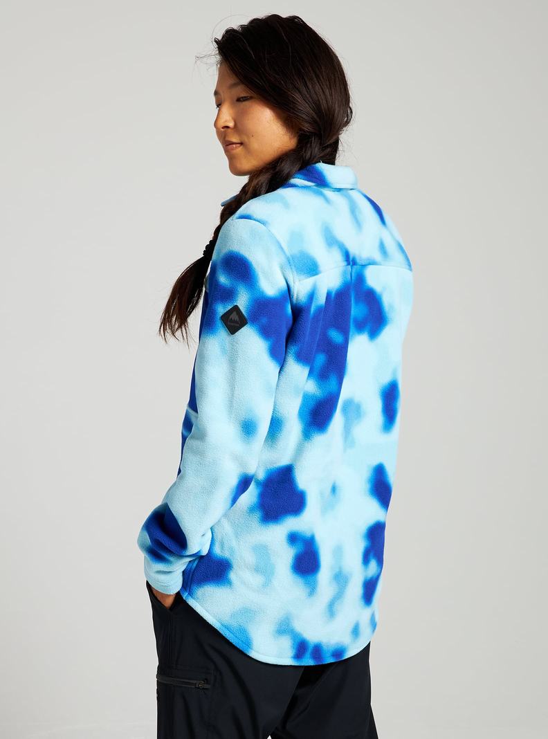 Burton Hearth Snap Up Fleece Košele Damske Modre | 86024-BHAN