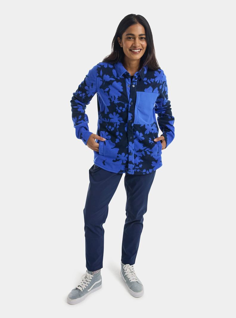Burton Hearth Snap-Up Fleece Košele Damske Modre | 92510-IMOB