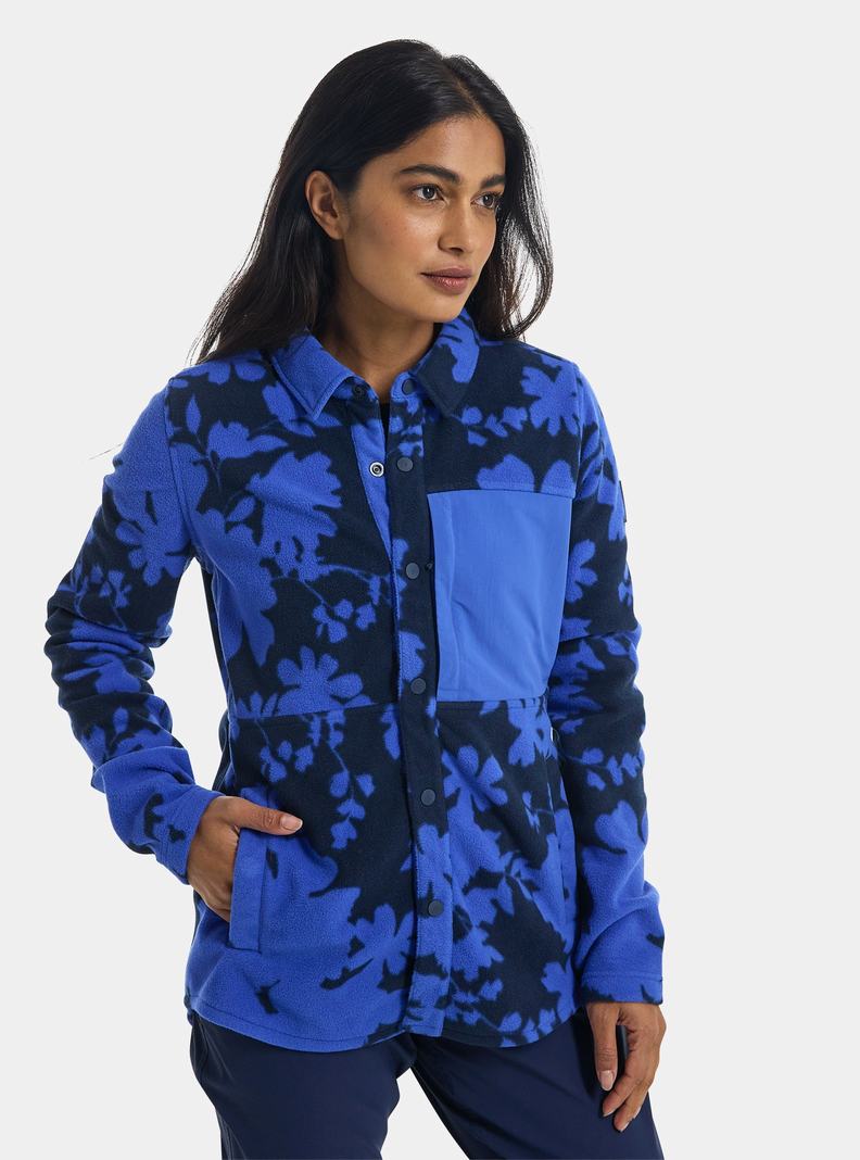 Burton Hearth Snap-Up Fleece Košele Damske Modre | 92510-IMOB