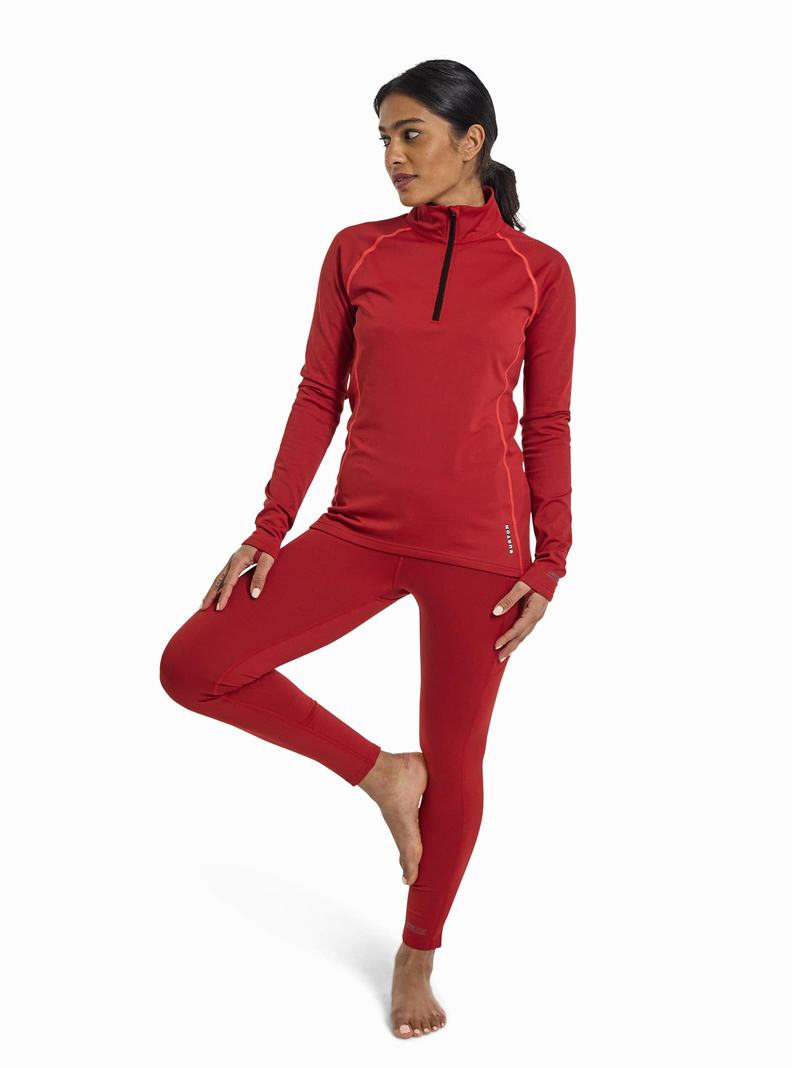 Burton Heavyweight X Base Layer Quarter-Zip Termoprádlo Damske Červené | 36152-UEXH