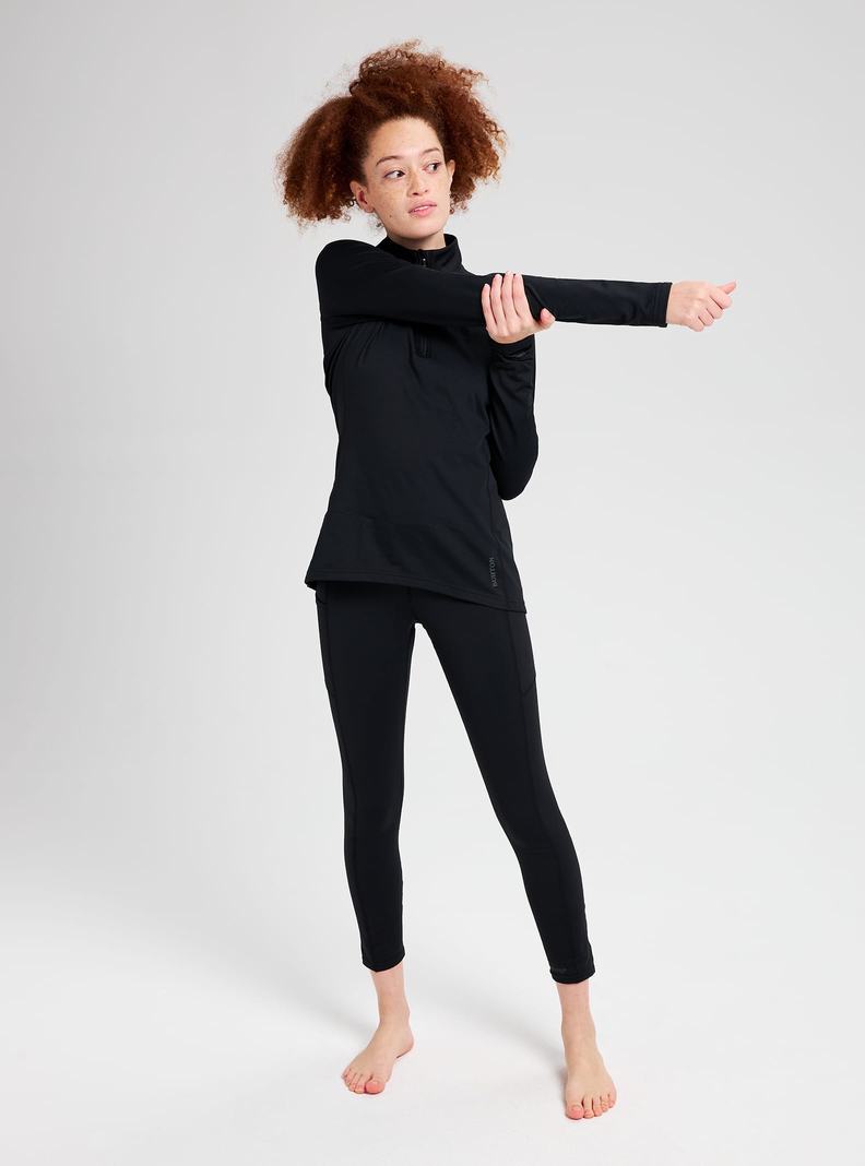 Burton Heavyweight X Base Layer Quarter-Zip Termoprádlo Damske Čierne | 78206-AVNP