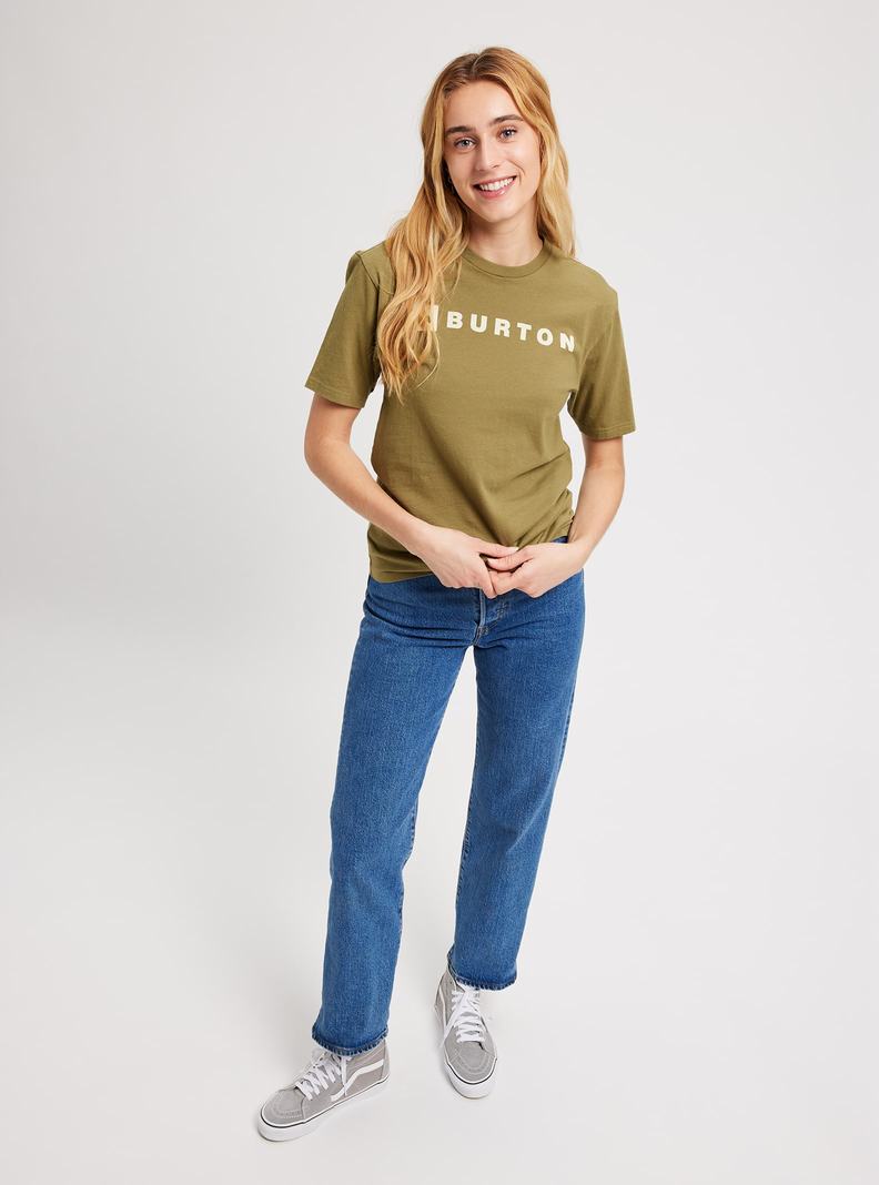 Burton Horizontal Mountain Kratke Sleeve Tričko Panske Olivovo Zelená | 65930-HCYU