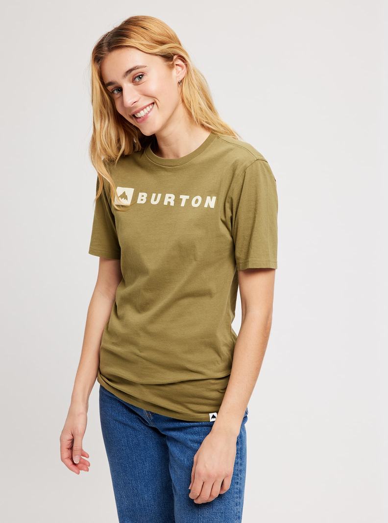 Burton Horizontal Mountain Kratke Sleeve Tričko Panske Olivovo Zelená | 65930-HCYU
