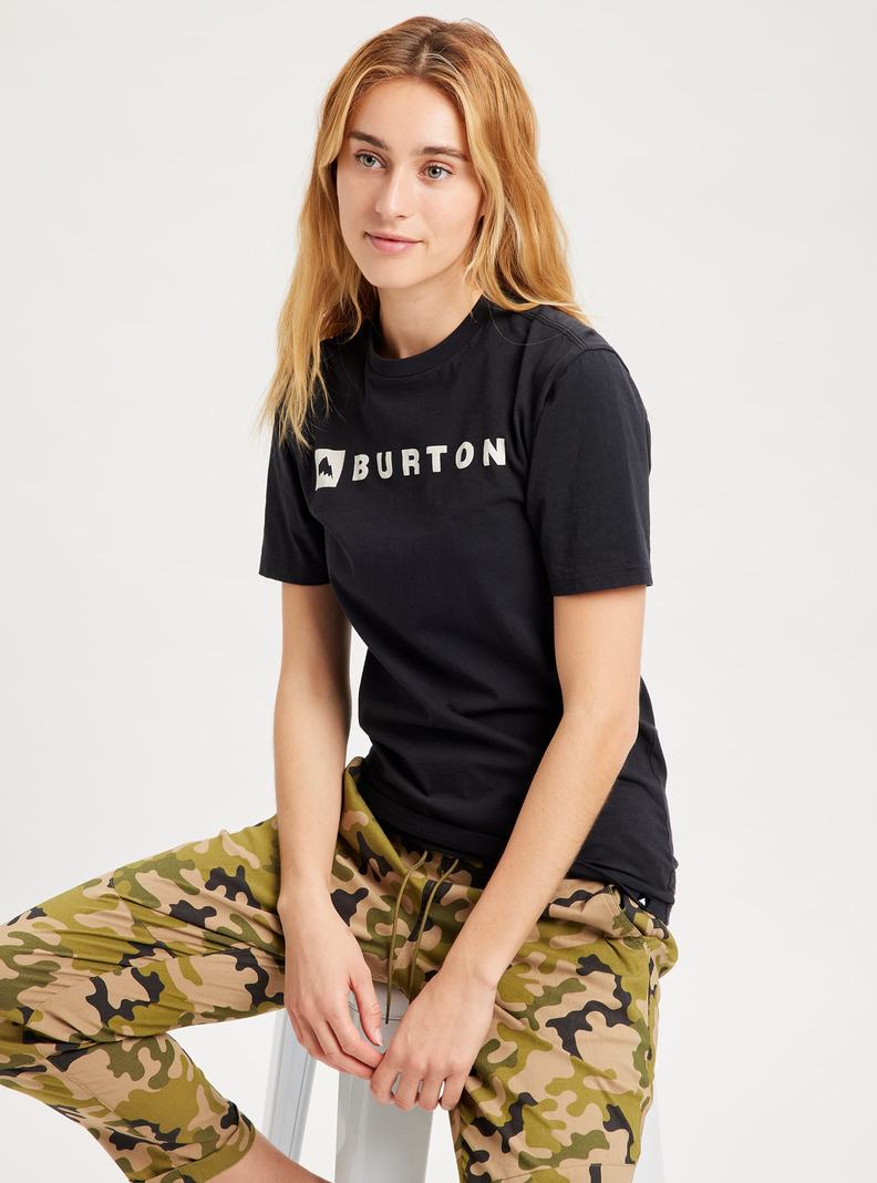 Burton Horizontal Mountain Kratke Sleeve Tričko Damske Čierne | 72856-XAGQ