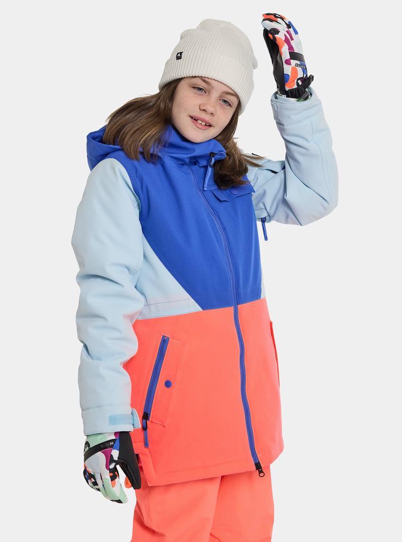 Burton Khione 2L Zimní Bunda Detske Modre Oranžové | 67509-OQYE